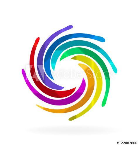 Swirly Logo - Rainbow swirly waves logo - Buy this stock vector and explore ...