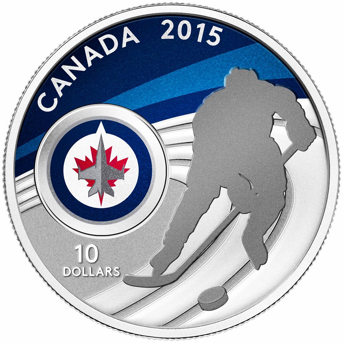 NHL Jets Logo - 2015 $10 Fine Silver Coin - Winnipeg Jets | Royal Canadian Mint Coins