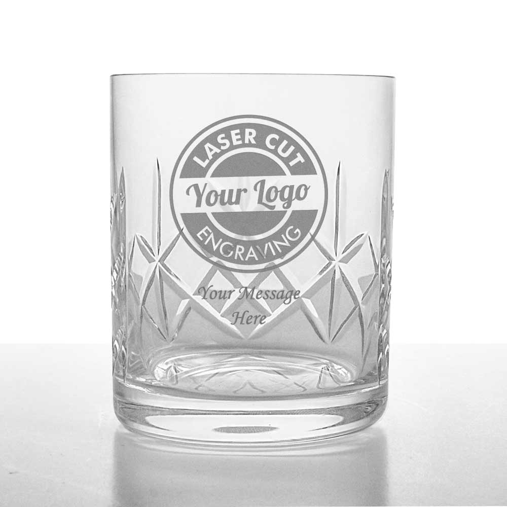 Glass Whiskey Logo - Logo Engraved Personalised Whiskey Tumbler