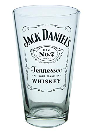 Glass Whiskey Logo - Amazon.com | Jack Daniel's Pint Glass - Classic Pint Glass ...