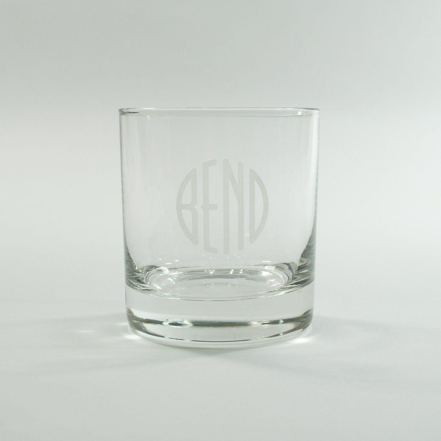 Glass Whiskey Logo - BEND Oregon Logo Whiskey Glass