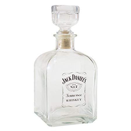 Glass Whiskey Logo - Jack Daniel's Licenced Barware Label Logo Square Decanter: Amazon.co ...
