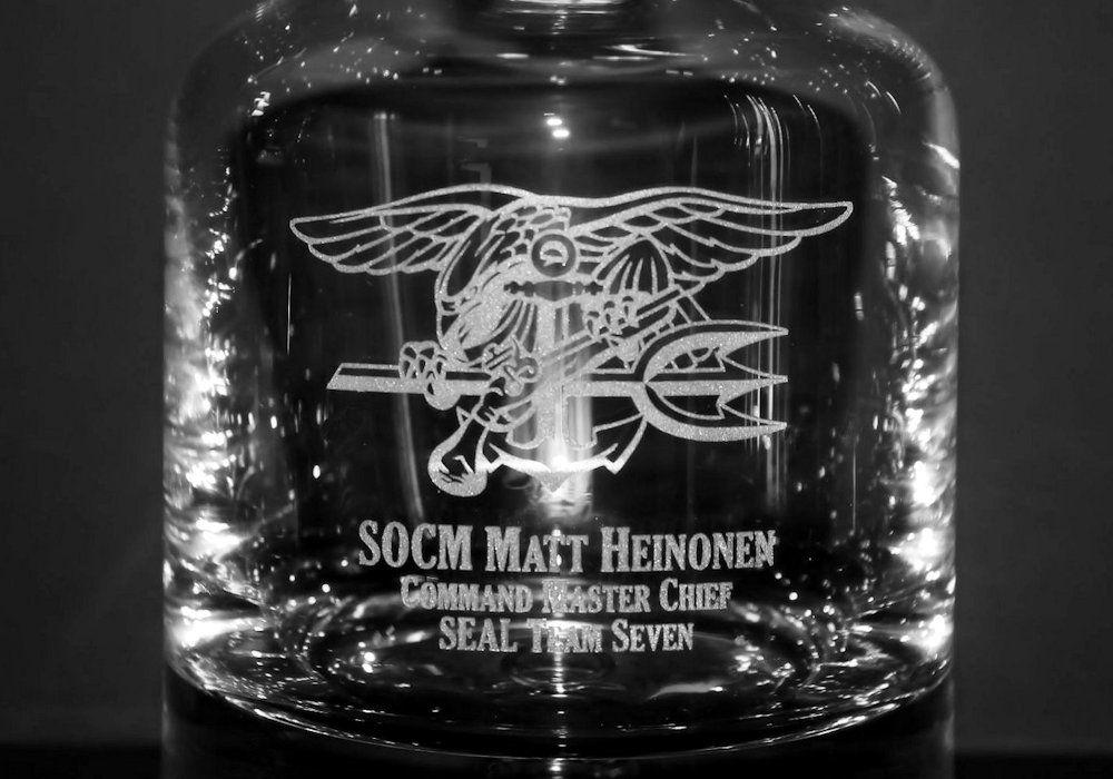 Glass Whiskey Logo - Military Decanter Engraving