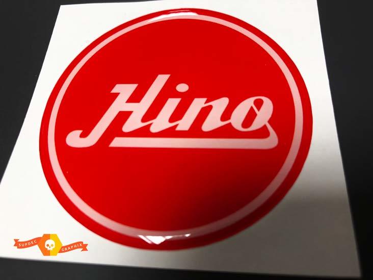 Toyota Hino Logo - Product: Toyota Hino Made Red Domed Badge Emblem Resin Decal Sticker