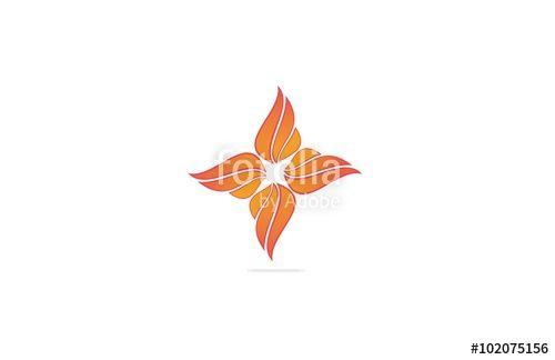 Star Flower Logo - fire star flower logo