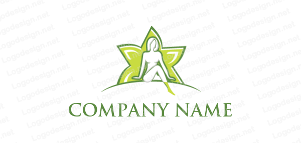 Star Flower Logo - woman sitting in star flower | Logo Template by LogoDesign.net