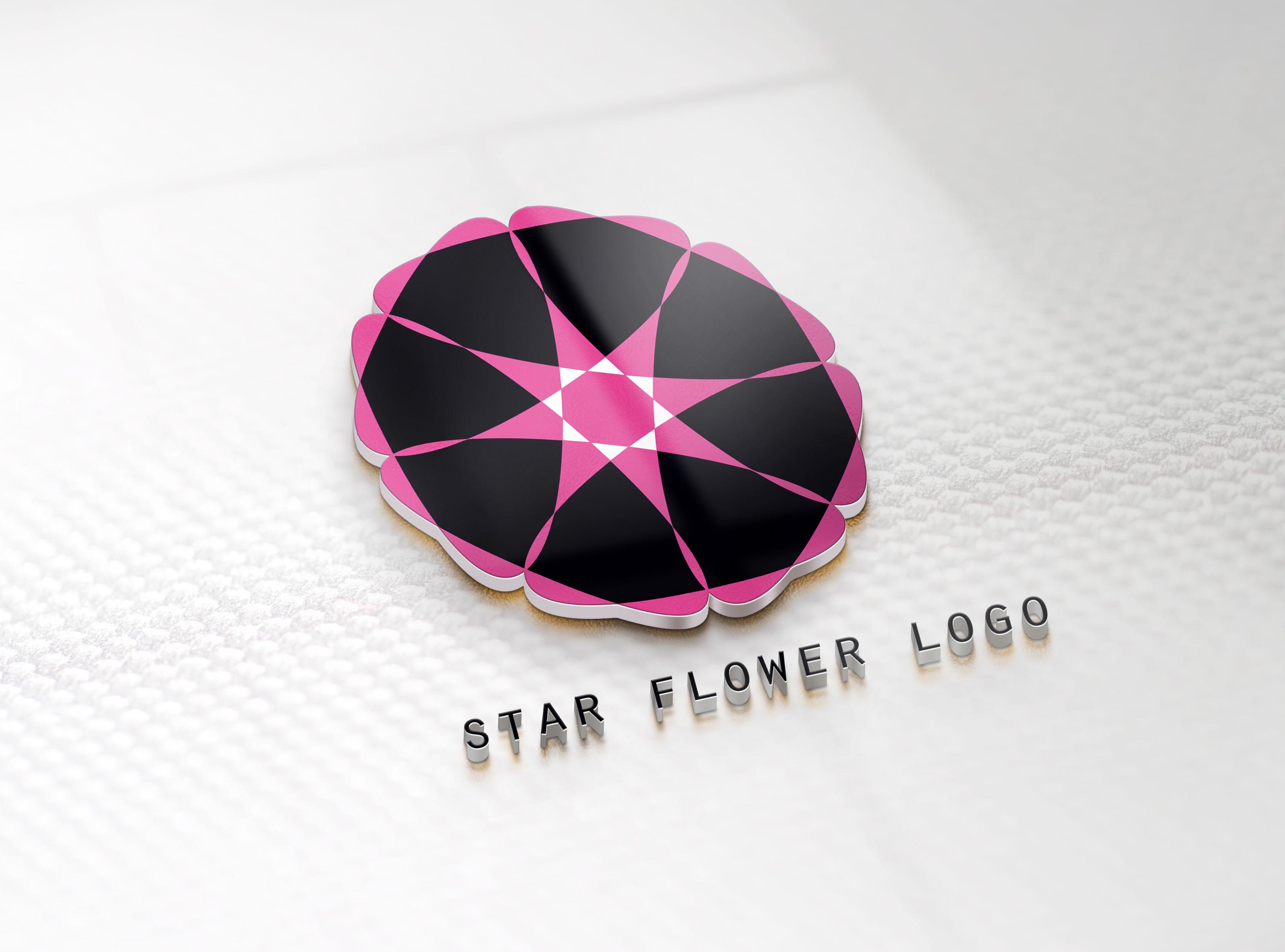 Star Flower Logo - Pink Star flower logo