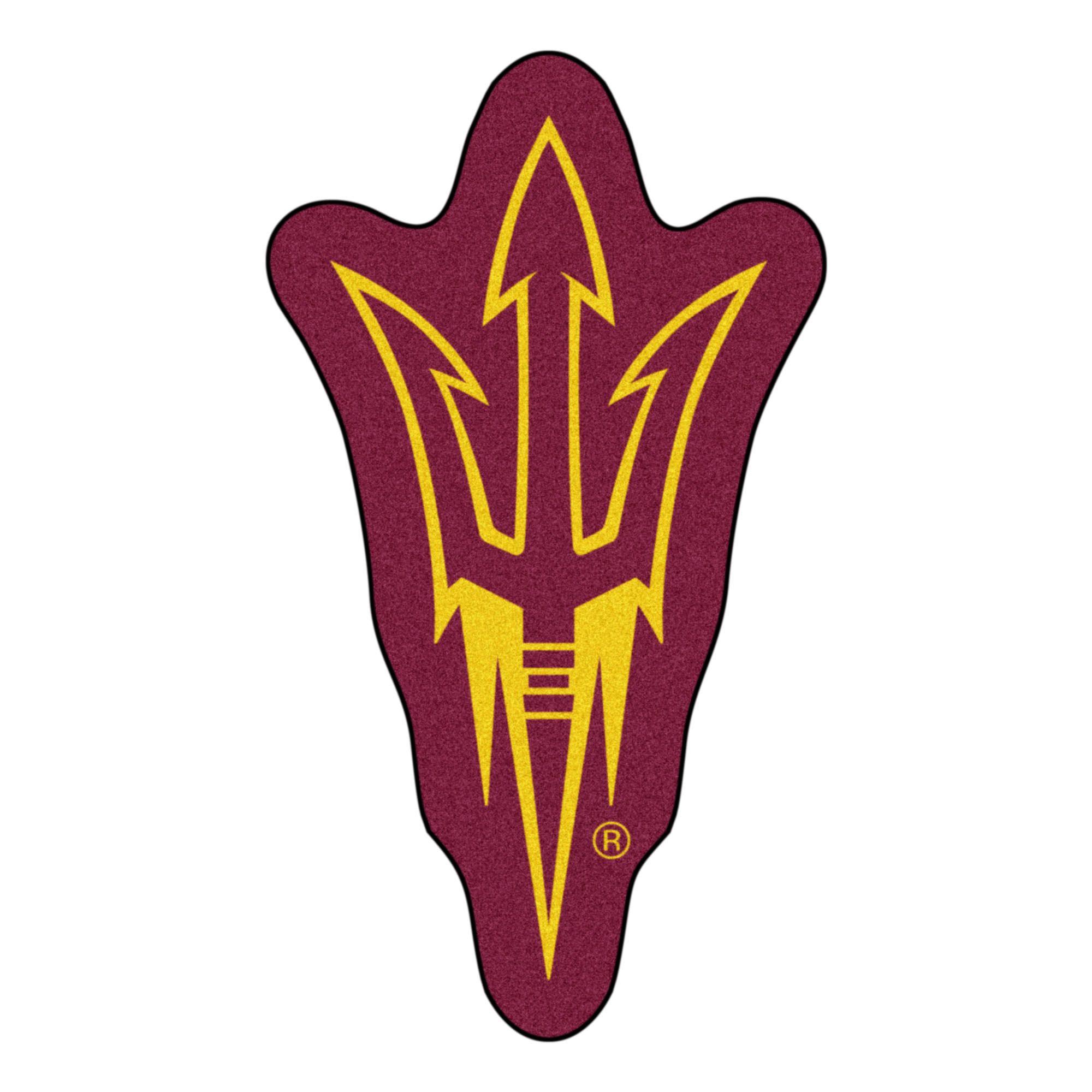 Asu Pitchfork Logo - Arizona State Pitchfork Logo Mascot Area Rug - Nylon