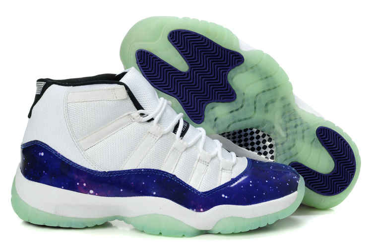Jordan 11 Galaxy Jordan Logo - Handmade Running Shoes Brands Air Jordan 11 Galaxy White Blue Nike ...