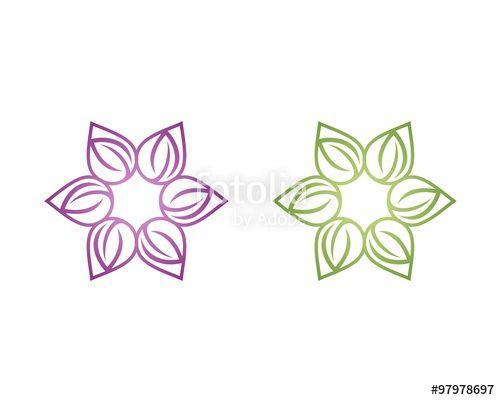 Star Flower Logo - ornament star flower logo template