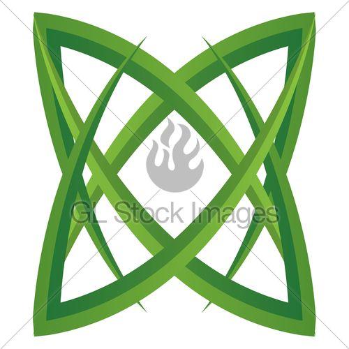 Star Flower Logo - Green Leaves Star Flower Logo · GL Stock Images