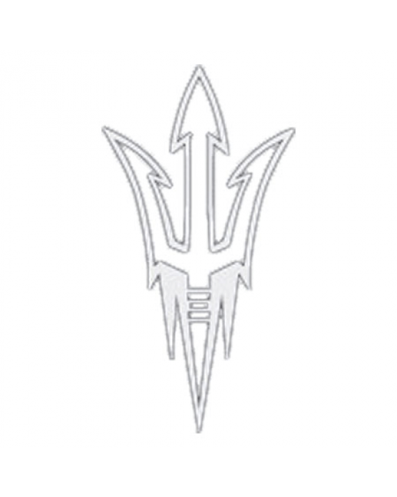 Asu Pitchfork Logo - ASU Fork White Outline Decal LG