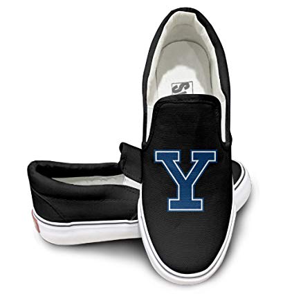 Yale Y Logo - EWIED Unisex Classic Yale Y Logo Slip On Shoes Black