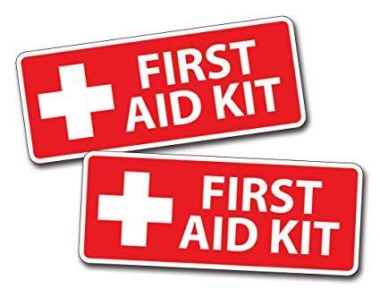 Red Cross Box Logo - First Aid Sticker Vinyl Safe Safety Decal Emergency