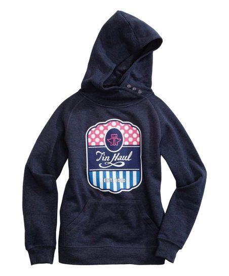 Blue and Red Shield Logo - Tin Haul Blue & Red Shield Logo Hoodie - Women | zulily