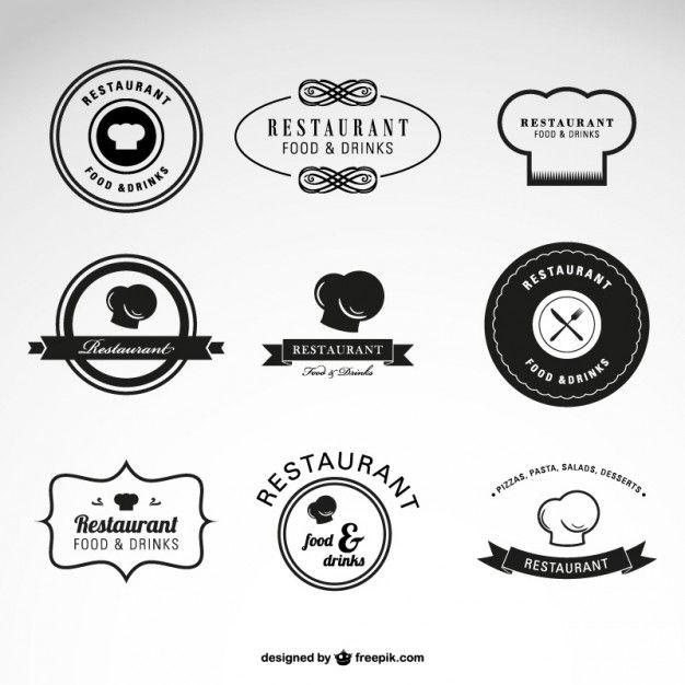 Black Anf White Food Logo - Chef hats logos Vector