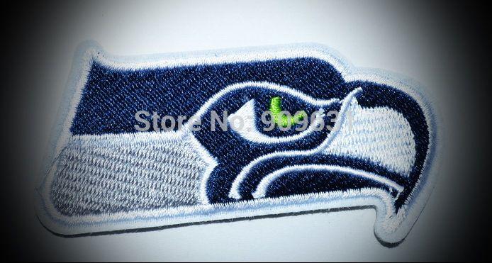 Blue Egale Logo - Blue EAGLE HEAD Seattle Seahawks EMBROIDERED Iron On Football Patch ...