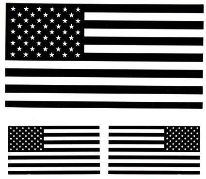 Black and White American Flag Logo - Black White US Flag Stickers: Automotive
