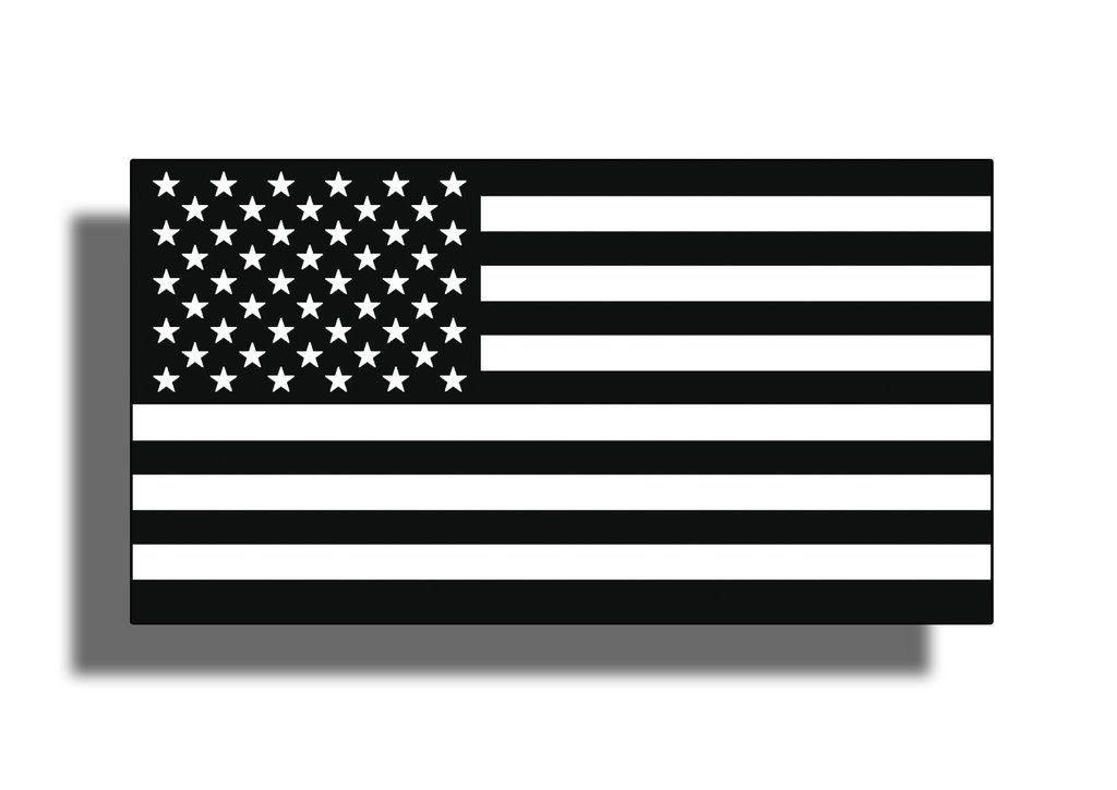 Black and White American Flag Logo - Black and White USA Flag Sticker Decal American Mercia US
