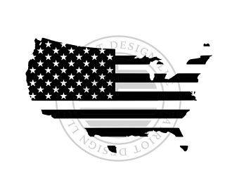 Black and White American Flag Logo - Black and white flag | Etsy