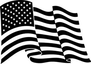 Black and White American Flag Logo - Us Flag Black And White Clipart