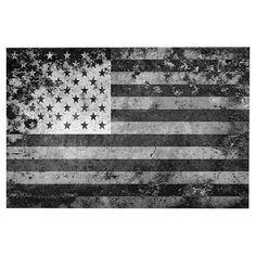 Black and White American Flag Logo - Stars and Stripes: Black and White American Flag - Vinyl Sticker ...