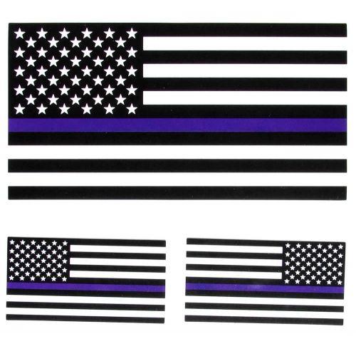 Black and White American Flag Logo - Thin Blue Line Black and White American Flag Sticker For Police. US