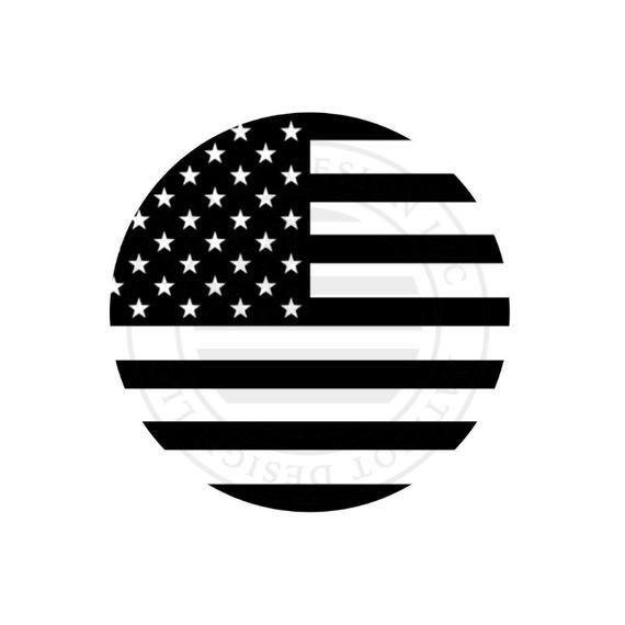 Black and White American Flag Logo - PD055 Round Flag American Flag Black White Flag Black