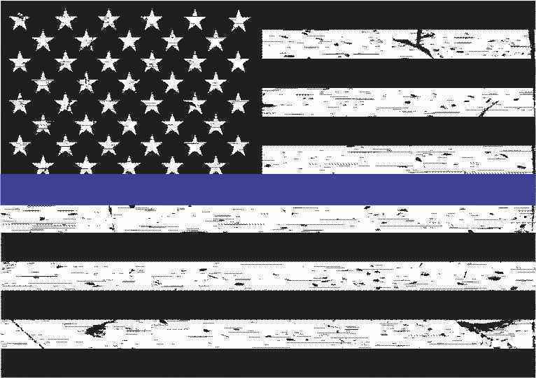 Black and White American Flag Logo - 5in x 3.5in Black and White American Flag Blue Lives Matter Magnet