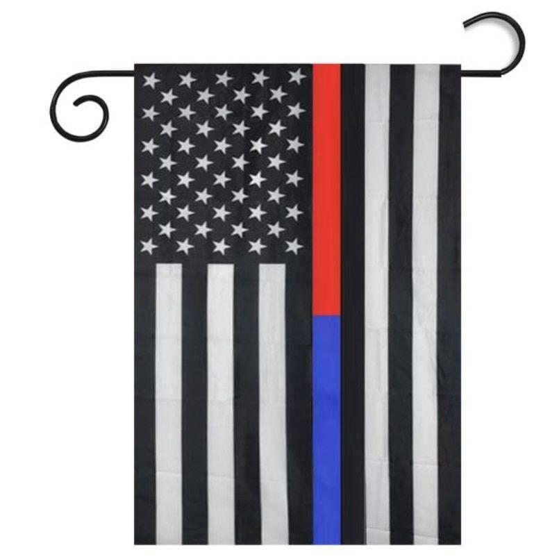 Black and White American Flag Logo - Top Grand 30*45cm Blue Line Stripes American Flags Grommets, Police