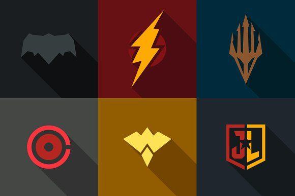 Justice League Logo - Justice League Super Heroes (Set 34) ~ Logo Templates ~ Creative Market
