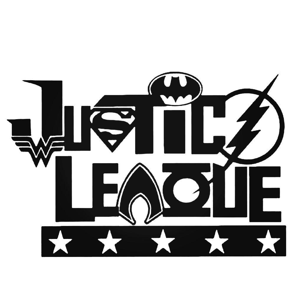 Justice League Logo - The Justice League Text Logo Decal Sticker