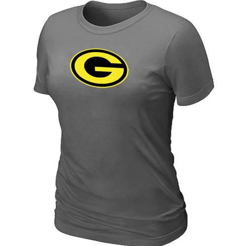 Grey and Green Ball Logo - Green Bay Packers Women's Neon Logo Charcoal NFL T Shirt Grey