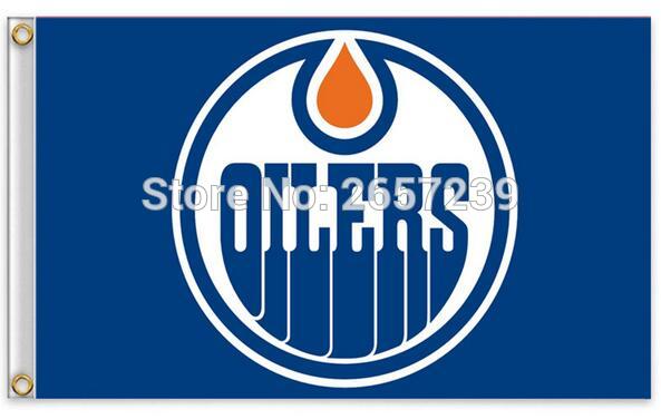 Edmonton Oilers Logo - Edmonton Oilers logo Flag 3x5FT NHL banner 100D 150X90CM Polyester ...