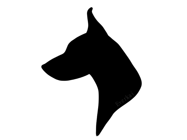 Black Doberman Logo - Doberman Head Silhouette Commission by Everkai. tattoo placement