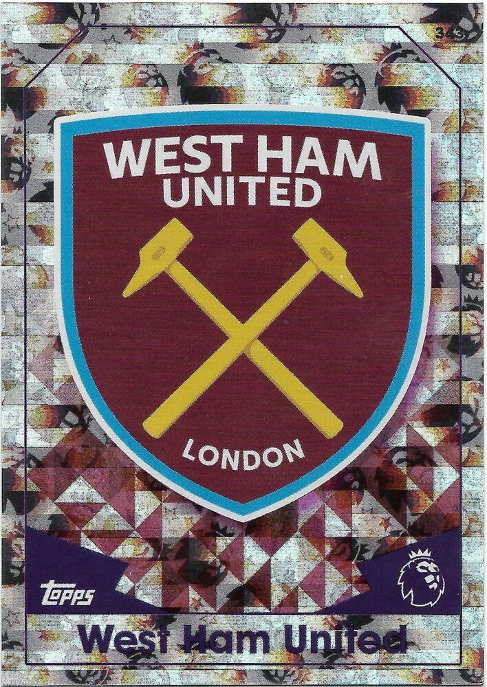 West Ham United Logo - 2017 EPL Match Attax Base Card (343) WEST HAM UNITED Logo