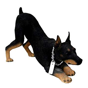 Black Doberman Logo - Doberman Pinscher Black W Cropped Ears My Dog Figurine
