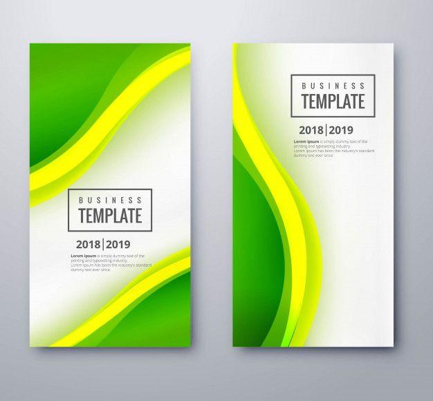 Yellow and Green Wavy Logo - Abstract green wavy banners set template design vector Vector ...