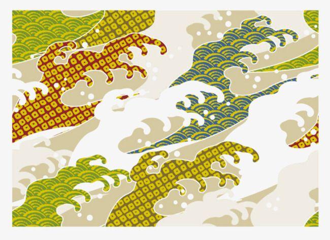 Yellow and Green Wavy Logo - Yellow-green Wavy Pattern, Yellow Green, Wave, Japanese Style PNG ...