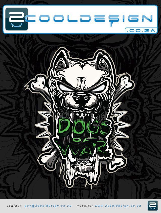 Awesome Dogs Logo - cool dog, evil dog, zombie dog, dog with bones, mad dog, cool dog
