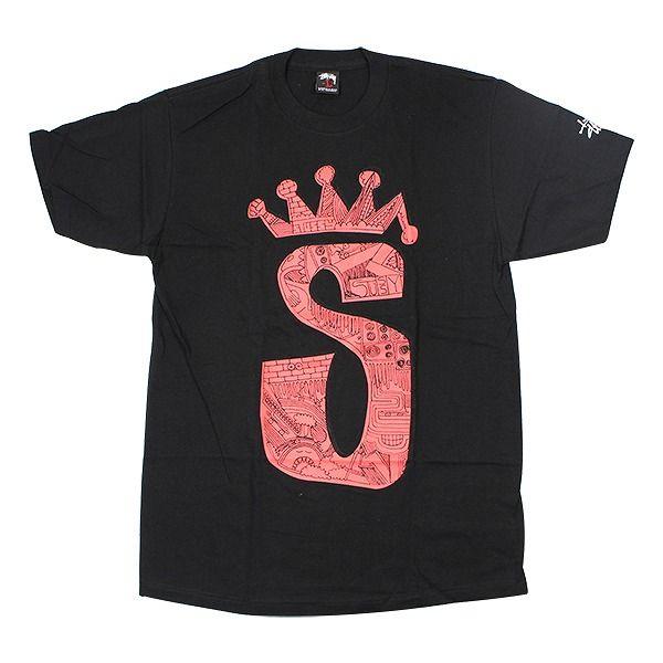 Stussy S Logo - stay246: STUSSY (Stussy) Crown S logo T shirt black red SizeL thrift ...