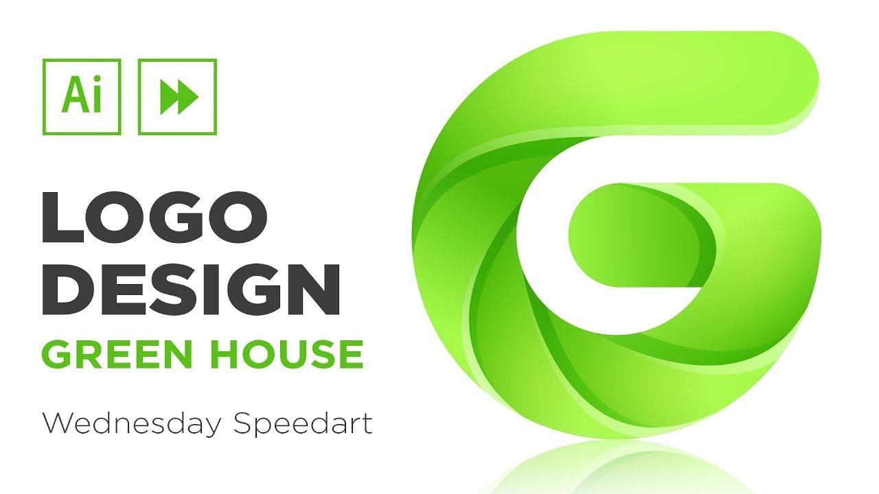 Green I Logo - Illustrator Speedart : Green House. Gradient Logo Design
