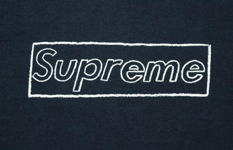 Kaws X Logo - Supreme x Kaws Navy Blue Box Logo T Shirt (Size M) — Roots