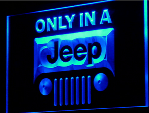 Only in a Jeep Logo - Only in a Jeep Logo LED Neon Light Sign with 7 Colors to choose