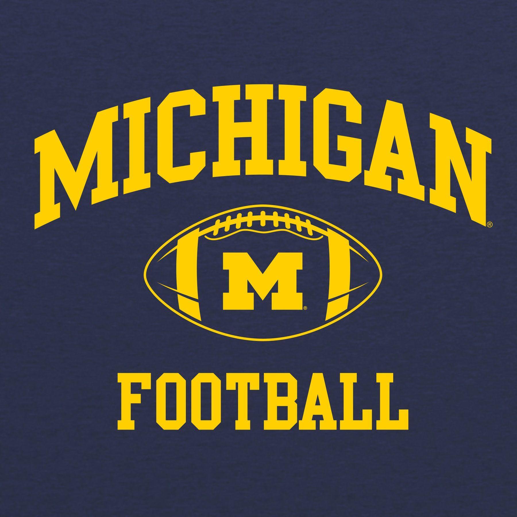 Michigan Football Logo - Michigan Classic Football Arch Jersey Tee - Vintage Navy/White