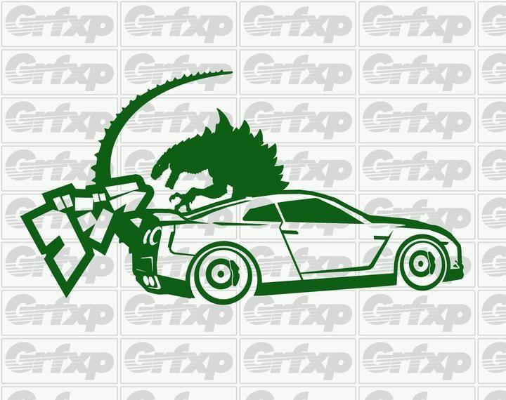 Godzilla GTR Logo - Godzilla GT-R Sticker – Grafixpressions