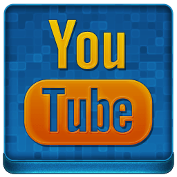 Orange and Blue YouTube Logo - Blue YouTube Coloured Icon - Kaito Icon Set - SoftIcons.com