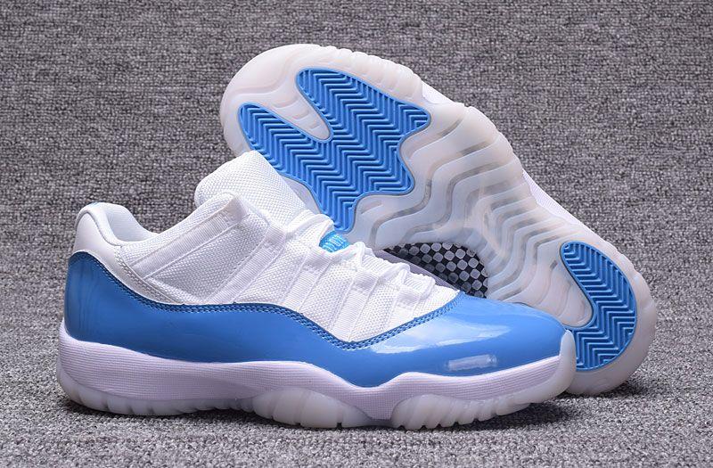 Light Blue Jordan Logo - Nike Air Jordan XI 11 Retro Low Men Shoes White Light Blue 528895 ...