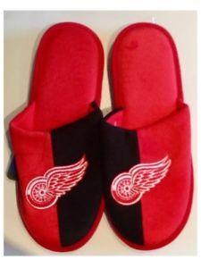 Dual Red S Logo - Detroit Red Wings NHL Ice Hockey Dual Colour Logo Slippers : Medium ...