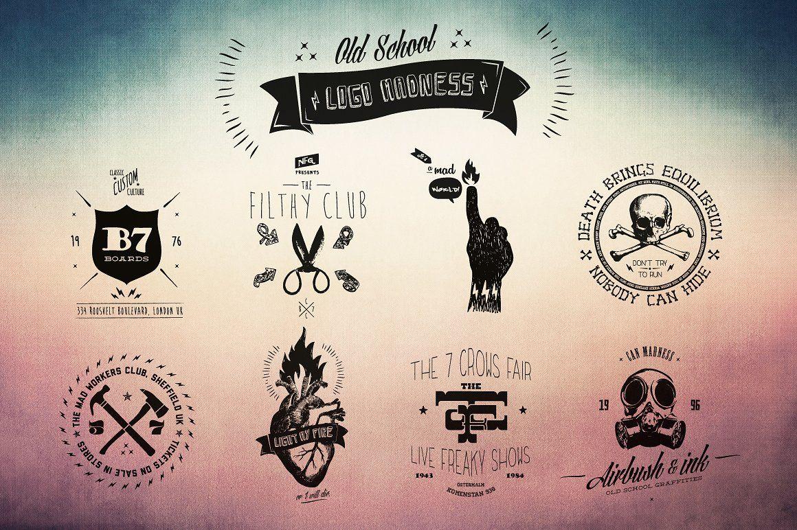 Old School Skateboard Logo - Old School Logo Madness ~ Logo Templates ~ Creative Market